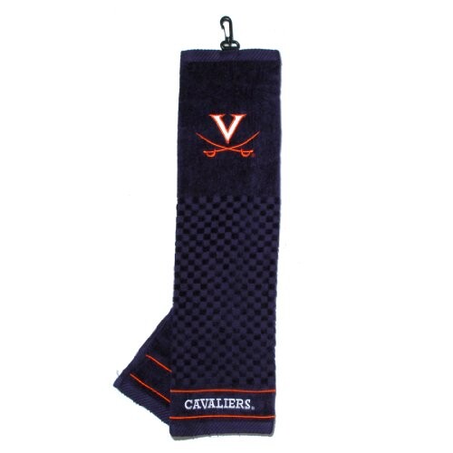 Team Golf Virginia Cavaliers Golf Towel, 100% Cotton, Checkered Scrubber Design, Embroidered Logo