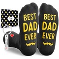 HAPPYPOP Best Dad Ever Gifts Fathers Day - Gifts For Papa Dad, Fathers Day Socks With Keychain