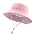 Windproof Lightweight Baby Sun Hat - UPF 50+ Bucket Hat with Wide Brim | Adjustable Strap&Chin Tie, Foldable for Beach, Hiking 0-7years Pink