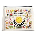 Softball Makeup Bag for Girls - Cool Team Gifts for Coach, Players, Fans - Cosmetic Travel Bag Pouch for Purse