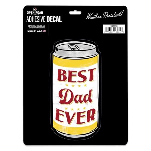 Best Dad Ever Adhesive Vinyl Decal - Fun Dad Sticker for Car, Window, or Laptop - Perfect for Father’s Day Gifts