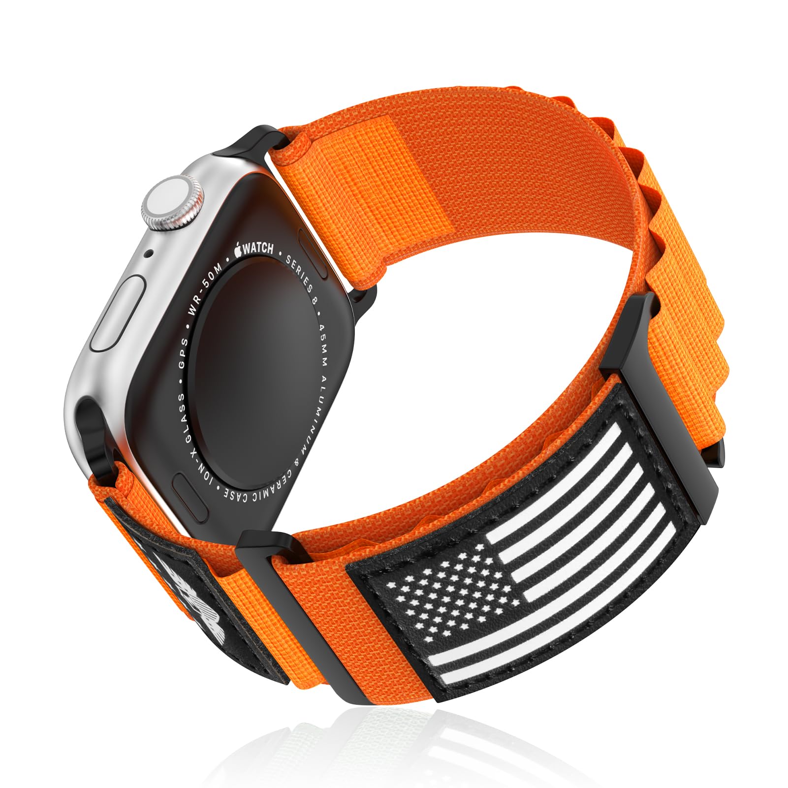 SKIMEMRY Flag Alpine Loop Nylon Watch Band Compatible with Apple Watch Ultra/Ultra 2 Series 10/9/8/7/6/5/4/3/2/1 SE Breathable Sport Flag iWatch Wristband for Apple Watch 49/46/45/44/42/41/40/38mm