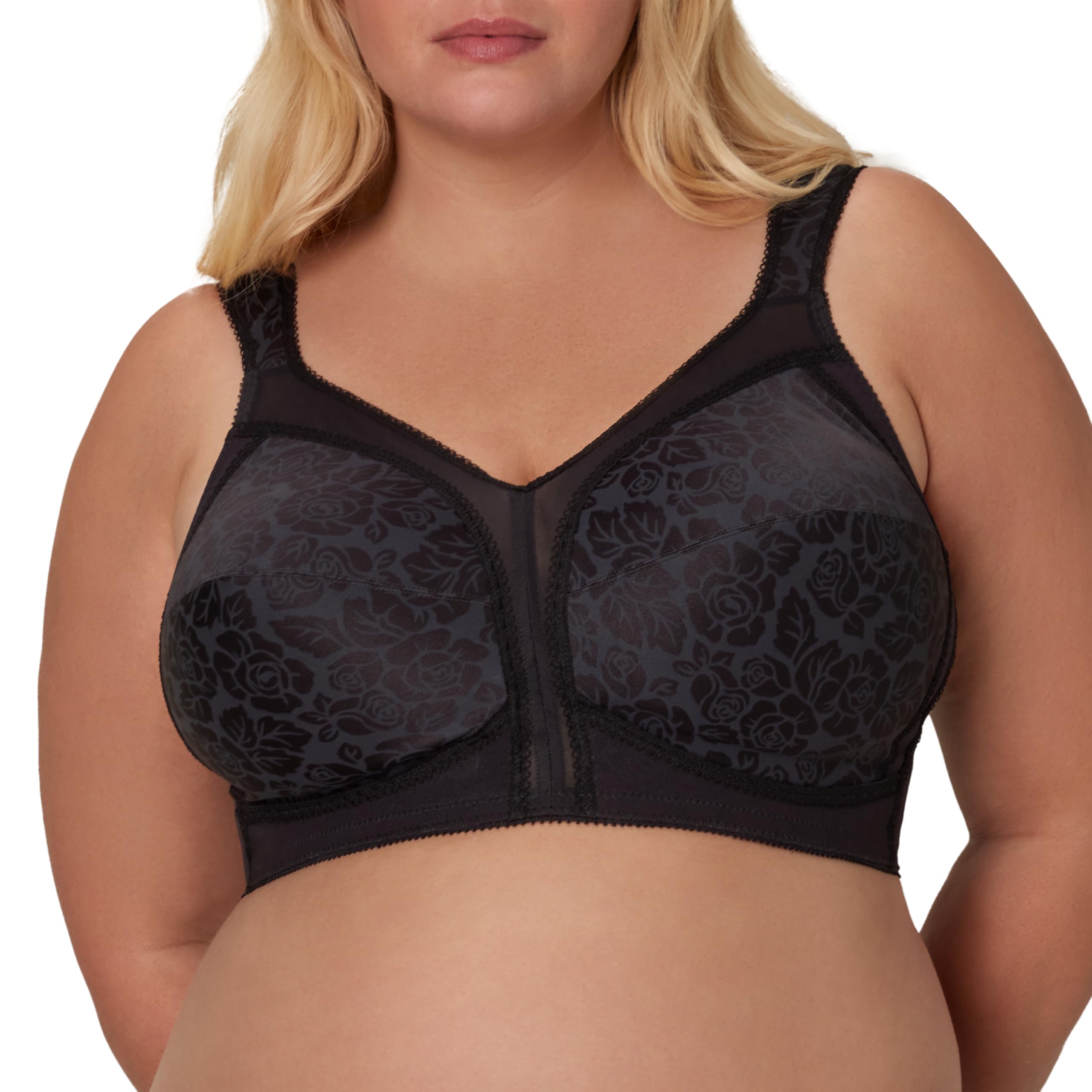 Playtex Women's Wireless Bra, 18 Hour Plus-Size Bras Available, Full Coverage, Smoothing, 4693, Single or 2-Pack