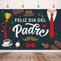 Feliz Dia Del Padre Decoracion Backdrop Banner Spanish Fathers Day Decoracions Tie Mustache Design Love Dad Thanks Dad Feliz Dia Del Padre Photography Background for Happy Fathers Day Party Supplies