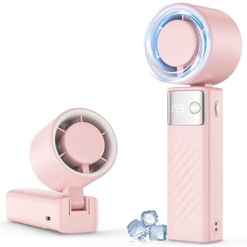 Portable Handheld Fan [24H Max Cooling], Turbo Fan Foldable with USB Rechargeable, 1-199 Speed, LED Power Display, Small & Lightweight for Travel/Beach/Camping, Summer Essential Gift for Women Men