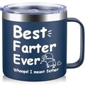 HECOMTRS Dad Gifts for Fathers Day, Funny Dad Mug Father Day Gifts, Best Dad Ever Mugs with Hilarious Pattern, Gifts for Dad from Daughter Funny Dad Gifts Birthday Christmas-14oz (Navy Blue)
