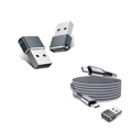 Straight USB C to Type C 100W Charger Cable 10FT with USB C Adapters Gray 2 Pack,Car Charging Cord for iPhone 15 Pro Max,MacBook,iPad 10 Air 5 5th 4 Generation Mini 6,Samsung Galaxy S23 S22,A52 A53