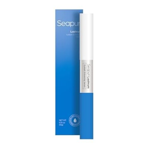 Seapuri Lashrum Eyelash Enhancing Serum | Lash Enhancing Treatment with Caffeine, Peptides & Biotin | for Longer, Fuller Lashes | Dual Brush for Precise & Full Application | Non-Irritating, Daily Use