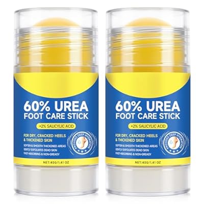 2Pack 60% Urea with 2% Salicylic Acid Urea Foot Care Stick, Foot Cream Moisturizer for Dry Cracked Feet, Knees, Elbows, Hands,Moisturizes and Hydrates the Dry Skin,Callus Remover & Skin Softener