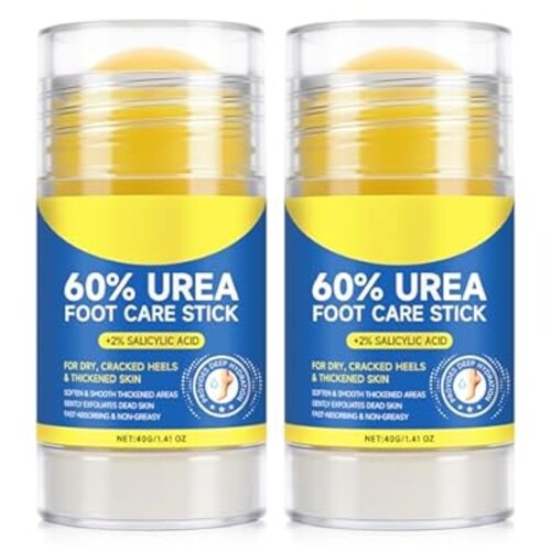 2Pack 60% Urea with 2% Salicylic Acid Urea Foot Care Stick, Foot Cream Moisturizer for Dry Cracked Feet, Knees, Elbows, Hands,Moisturizes and Hydrates the Dry Skin,Callus Remover & Skin Softener