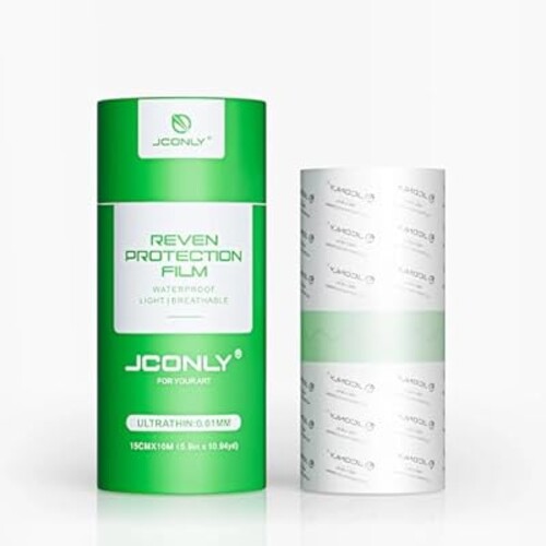 JCONLY 11-Yard Tattoo Aftercare Bandage Roll - Second Skin Tattoo Cover Up Patch 0.01MM Waterproof Film for Tattoos, 72hr Adhesion & Breathable Healing Patch, Reduces Scabbing - 6in x 10m/11yd Roll