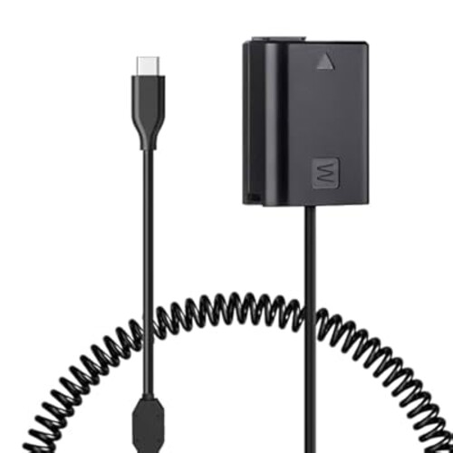 QUZOC PW20 DC Coupler Replace ACK-PW20 ACPower Adapter USB C to NP-FW50 Dummy Battery with Coild PD Cord Compatible withSony A6400/A6000/A5100/A7 II/A7R II/A5000/ A6300/A6100/ ZVE10/ RX10IV...