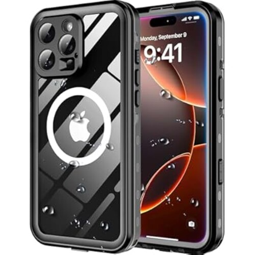 Hllhunkhe for iPhone 16 Pro Max Case Waterproof - [Built-in Screen Protector] [Compatible with Magsafe] [IP68 Underwater] Full Body Heavy Duty Rugged Phone Cover 6.9 inch, Black