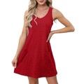 Summer Dresses for Women Spring Summer Sundresses Vacation Casual Loose Sleeveless V Tie Work Dresses with Pockets