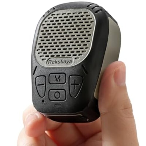 Rckskaya Clip On Bluetooth Speaker, Portable Speaker Wearable Wireless, Mini Bluetooth Speakers Up to 30H Battery Life, Support TF Card, Hands-Free Music/Calls (Non Magnetic) (Army Green)