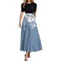 Women Dresses Floral Print High Waist Elegant Cocktail Dress with Chic Design for Summer Parties and Events