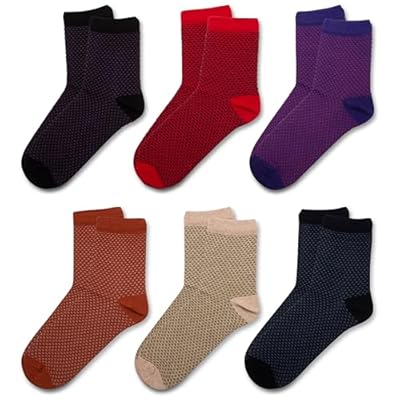 RAFRAY Premium Socks – Honeycomb – Colorful Honeycomb Pattern Socks in Gift Box – Crew Length – 6 Pairs – Size US W 5-9.5