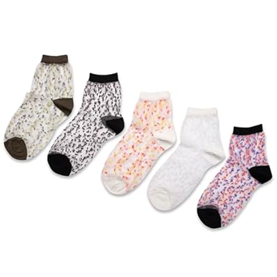RAFRAY Sheer Socks For Women – Colorful Speckled Light See Through Women’s Socks in Gift Box – Ankle Length – 5 Pairs – Size US W 5-9.5