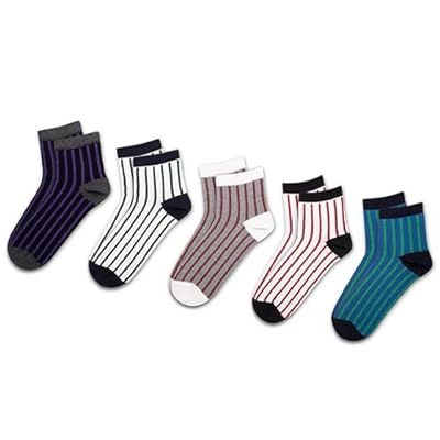 RAFRAY Premium Socks – Striped Sneaker Socks – Ankle Socks in Gift Box – Ankle Length – 5 Pairs –Size US W 5-9.5