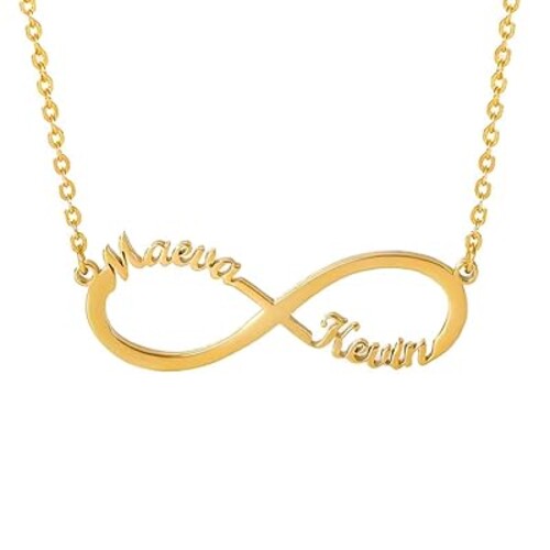 JINMA Personalized infinity Heart Family necklace, Custom 1-8 Name Necklace for Christmas Gifts- Personalized Gift for Women Mother