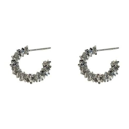 Hoop Earring Sterling Silver 40mm Plated Gold/Silver Trendy Earrings for Women 2024 Lightweight Hypoallergenic Earrings