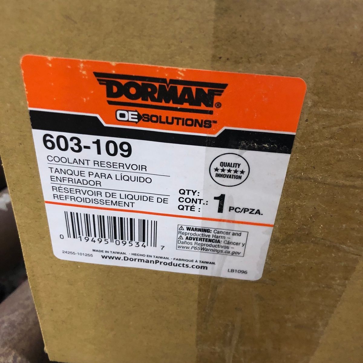 Dorman 603-109 Coolant Reservoir Overflow Tank Replacement