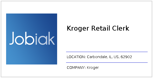 Kroger Carbondale Il >> Kroger Retail Clerk Job At Kroger In Carbondale Il 62902 Kroger Carbondale Il >> Kroger Retail Clerk Job At Kroger In Carbondale Il 62902