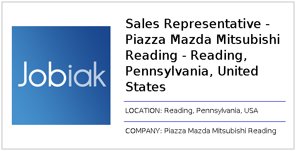 Piazza Mazda Of Reading >> Sales Representative Piazza Mazda Mitsubishi Reading Reading Piazza Mazda Of Reading >> Sales Representative Piazza Mazda Mitsubishi Reading Reading