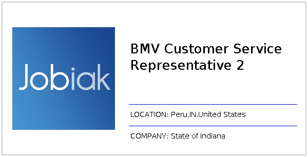 Bmv Boonville In >> Bmv Customer Service Representative 2 Job At State Of Bmv Boonville In >> Bmv Customer Service Representative 2 Job At State Of
