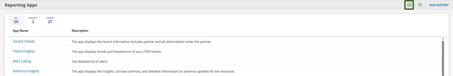 Reporting apps