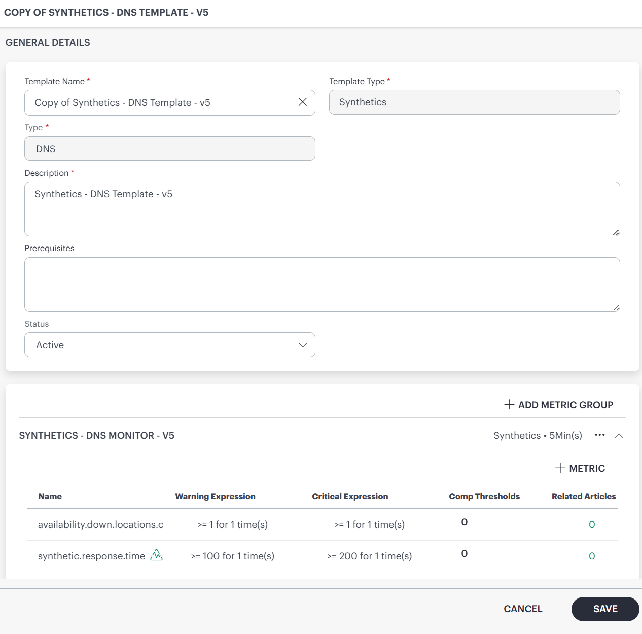 Cloned synthetic template details