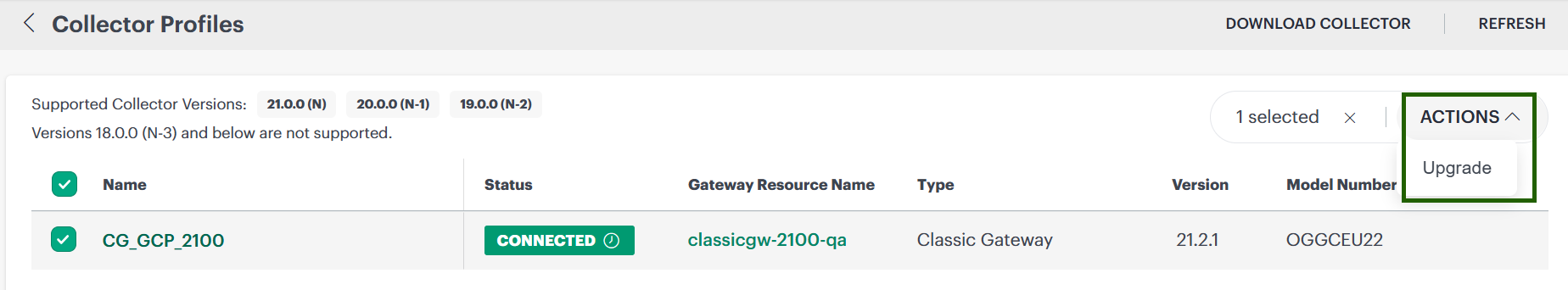 Upgrade gateway