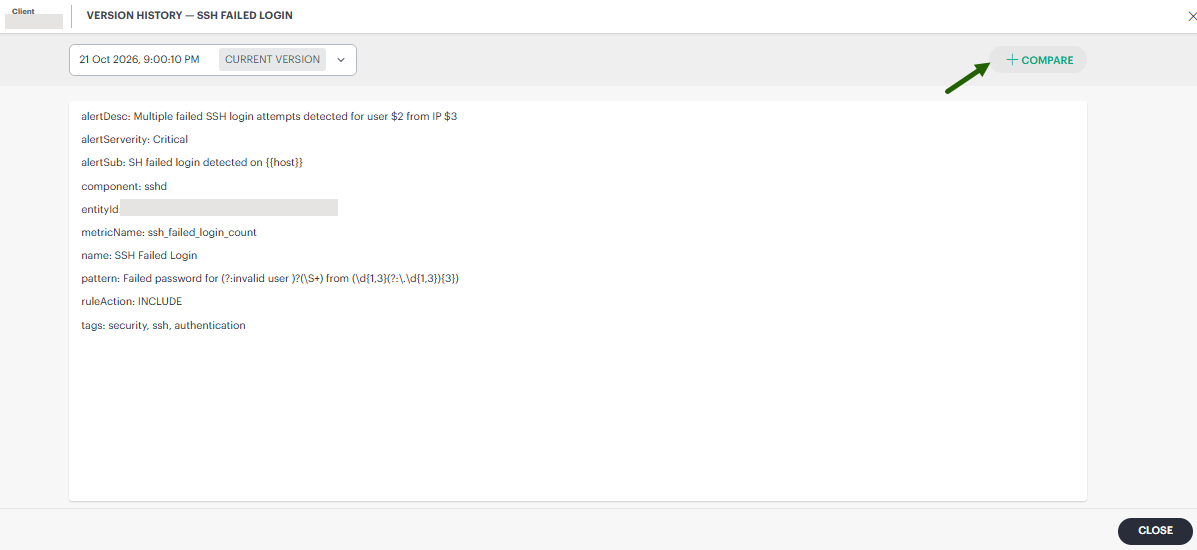 compare syslog versions