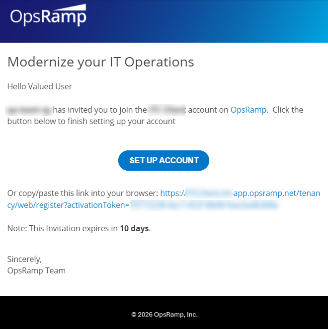 User Invite Email