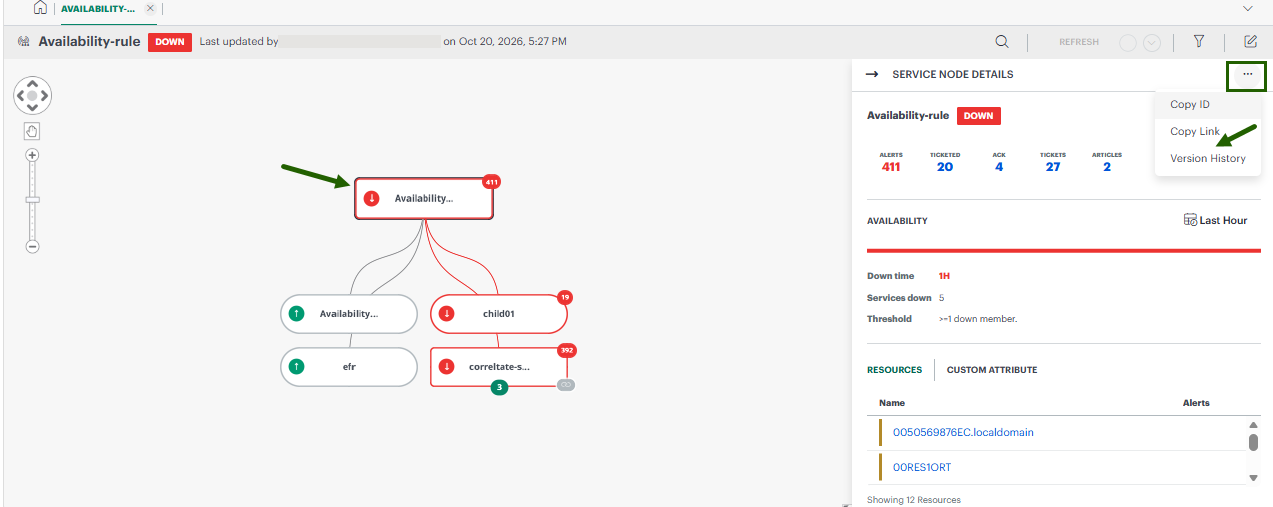Node version history