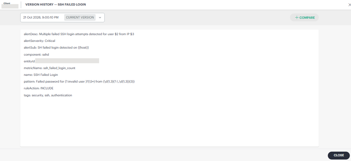 SysLog version history
