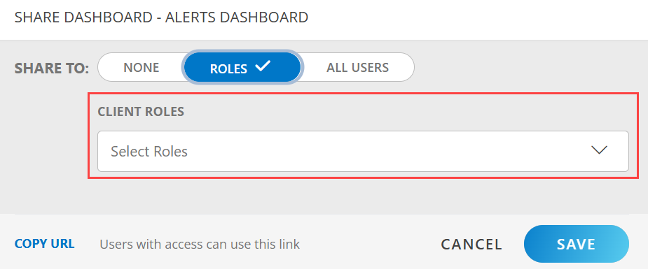 Shared dashboard - Client Roles