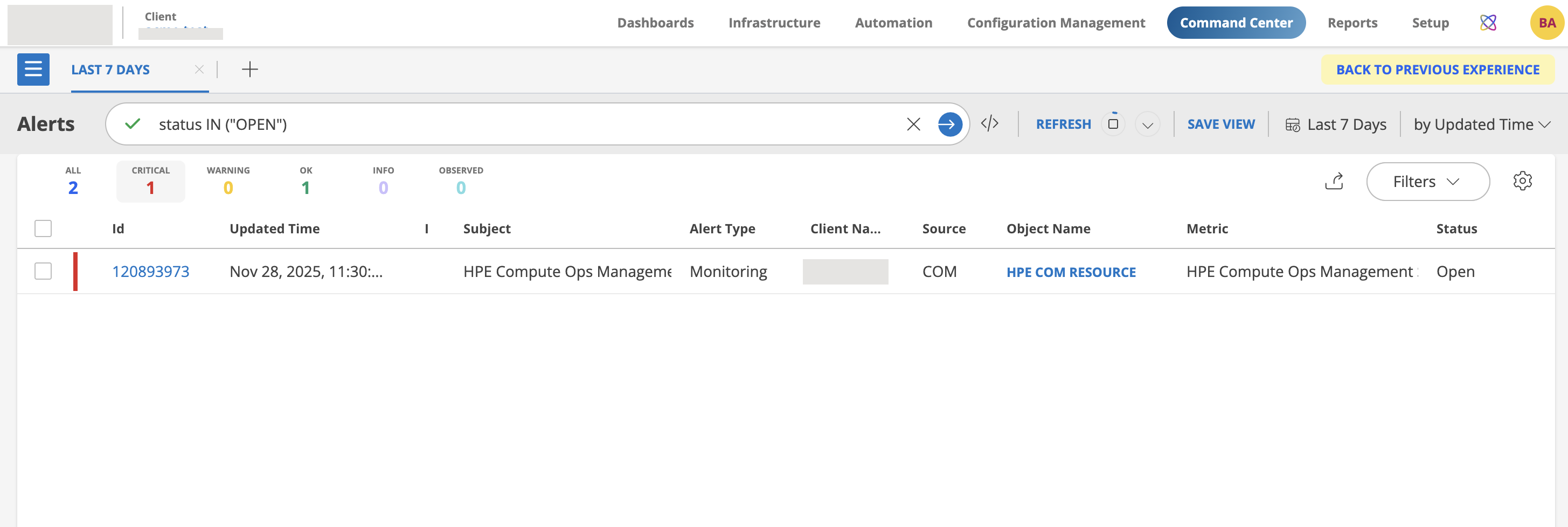 COM - Inbound screen