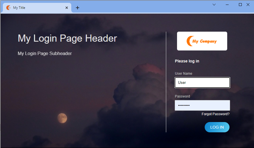 custom branding login page