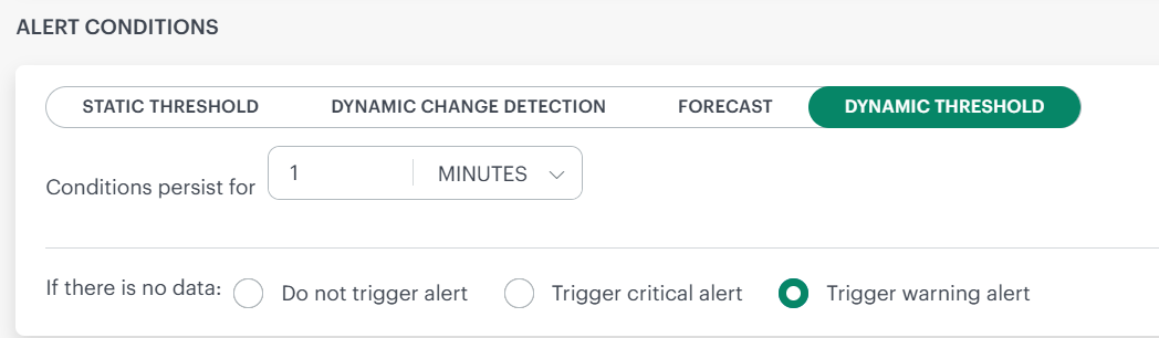 Dynamic Threshold screen