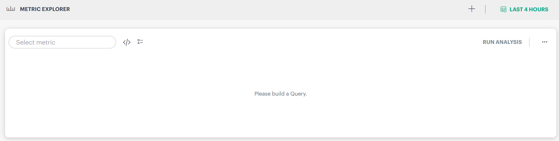 Metric Explorer page with search bar