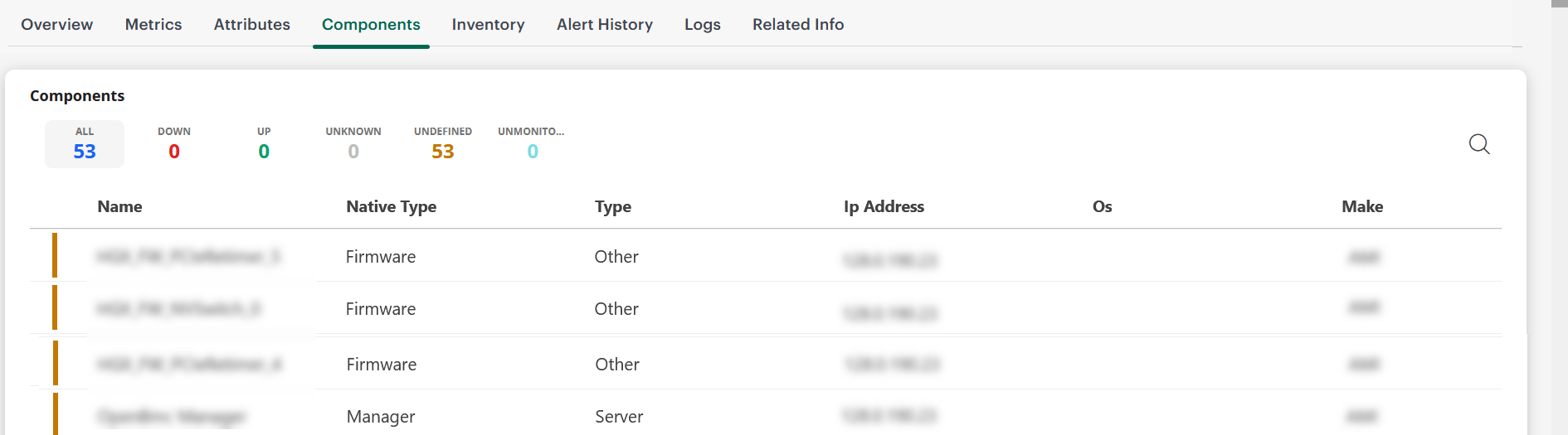 Components tab