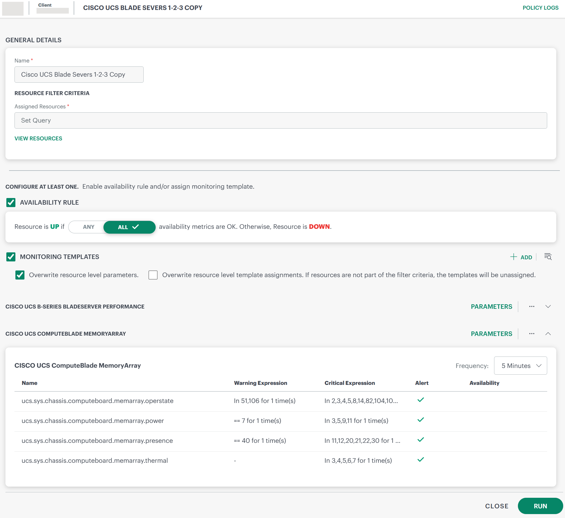 Alert definition details