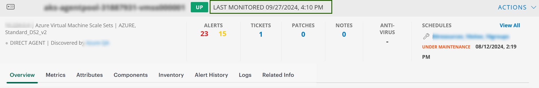 Last monitored time
