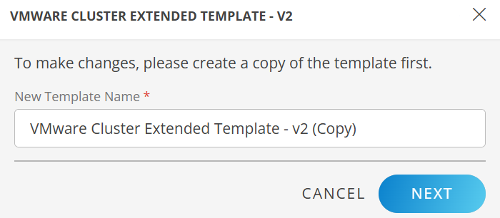 Modify template name popup