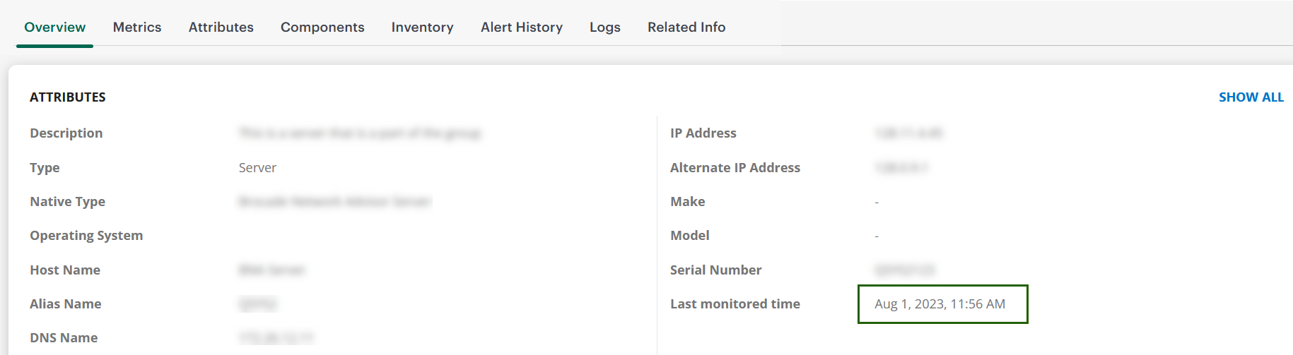 Last monitored time
