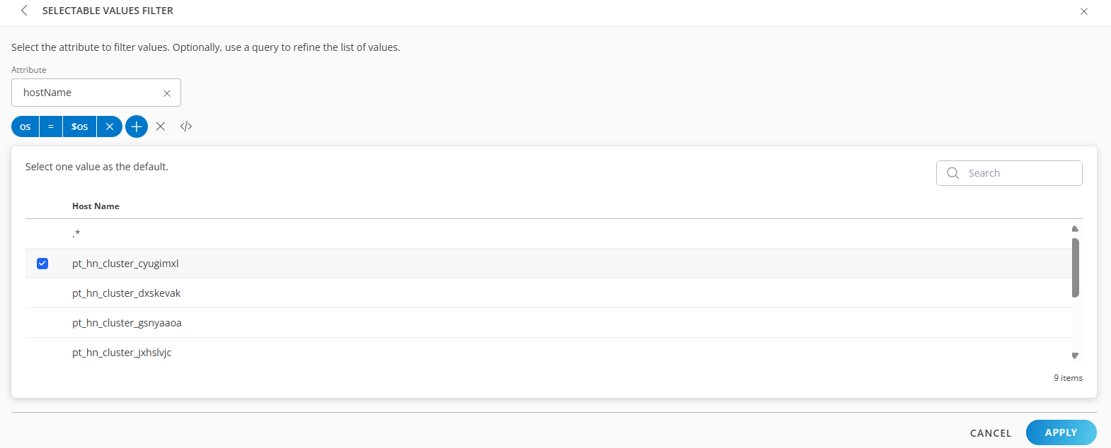 Build a query for nested filter