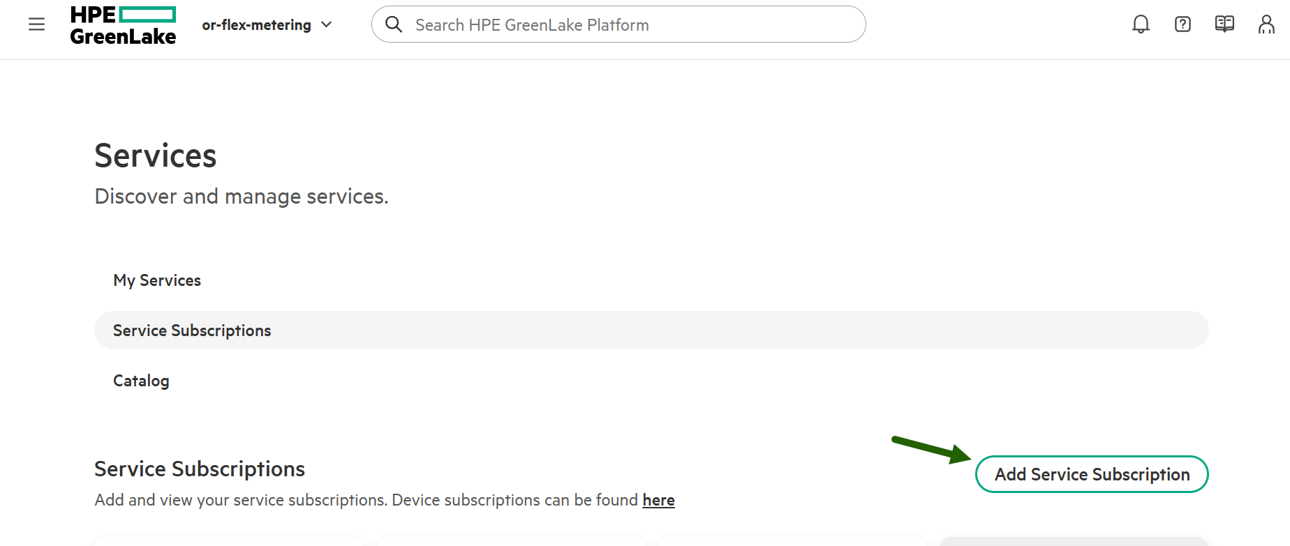 Add Service Subscription