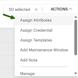 Assign Attributes popup
