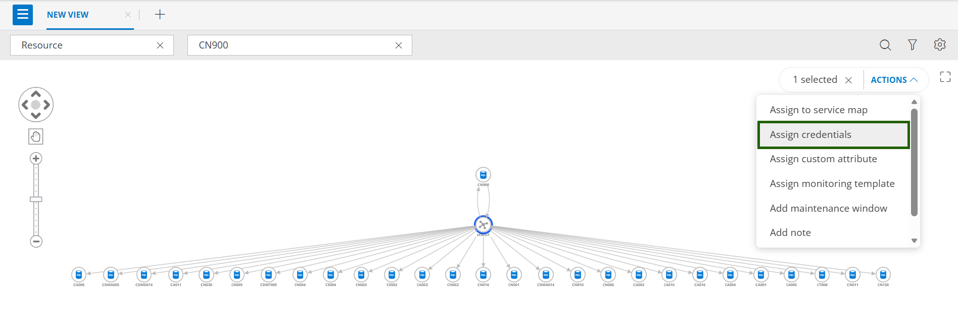 assign credentials to resource